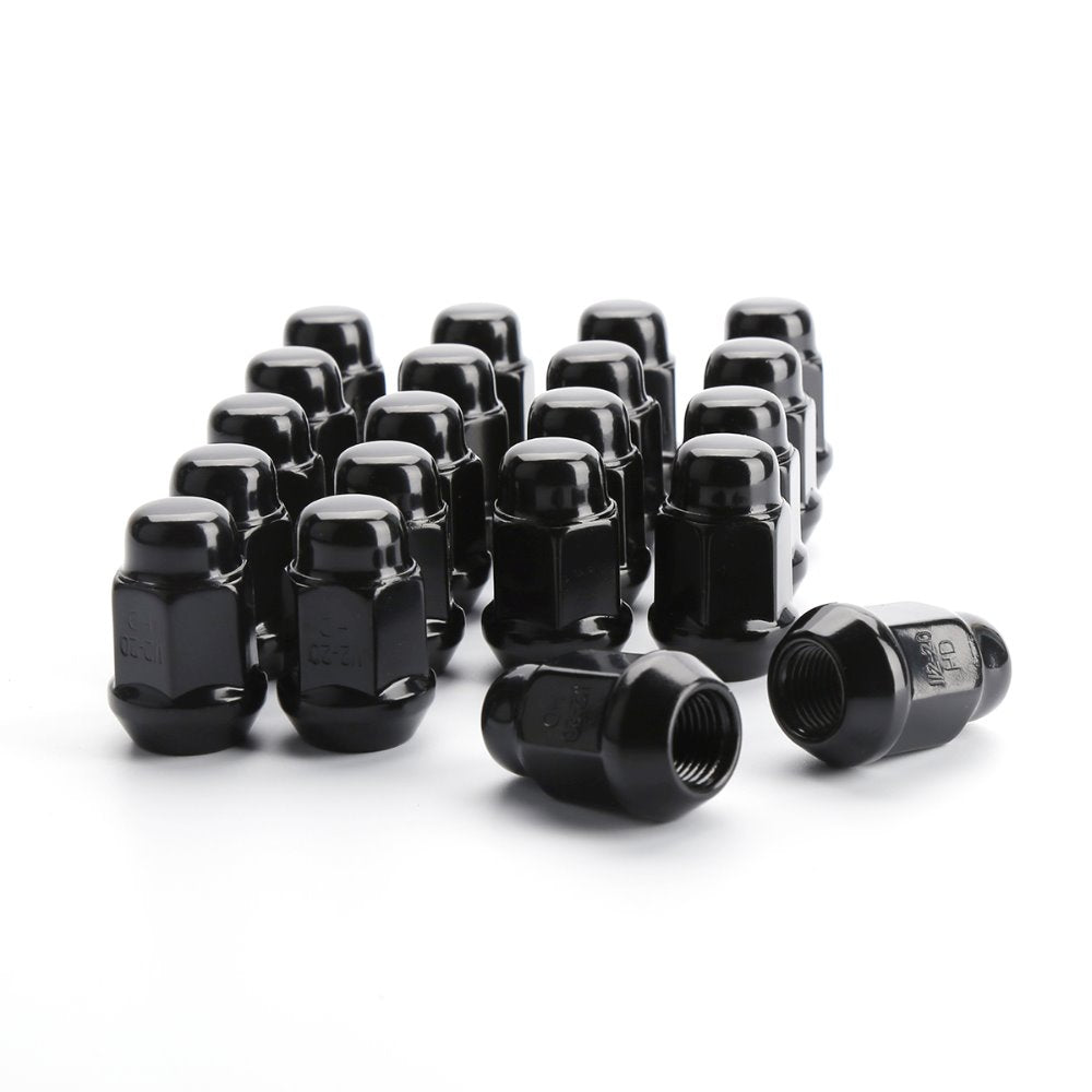 20 Black steel Lug Nuts 1/2''-20 for Jeep –